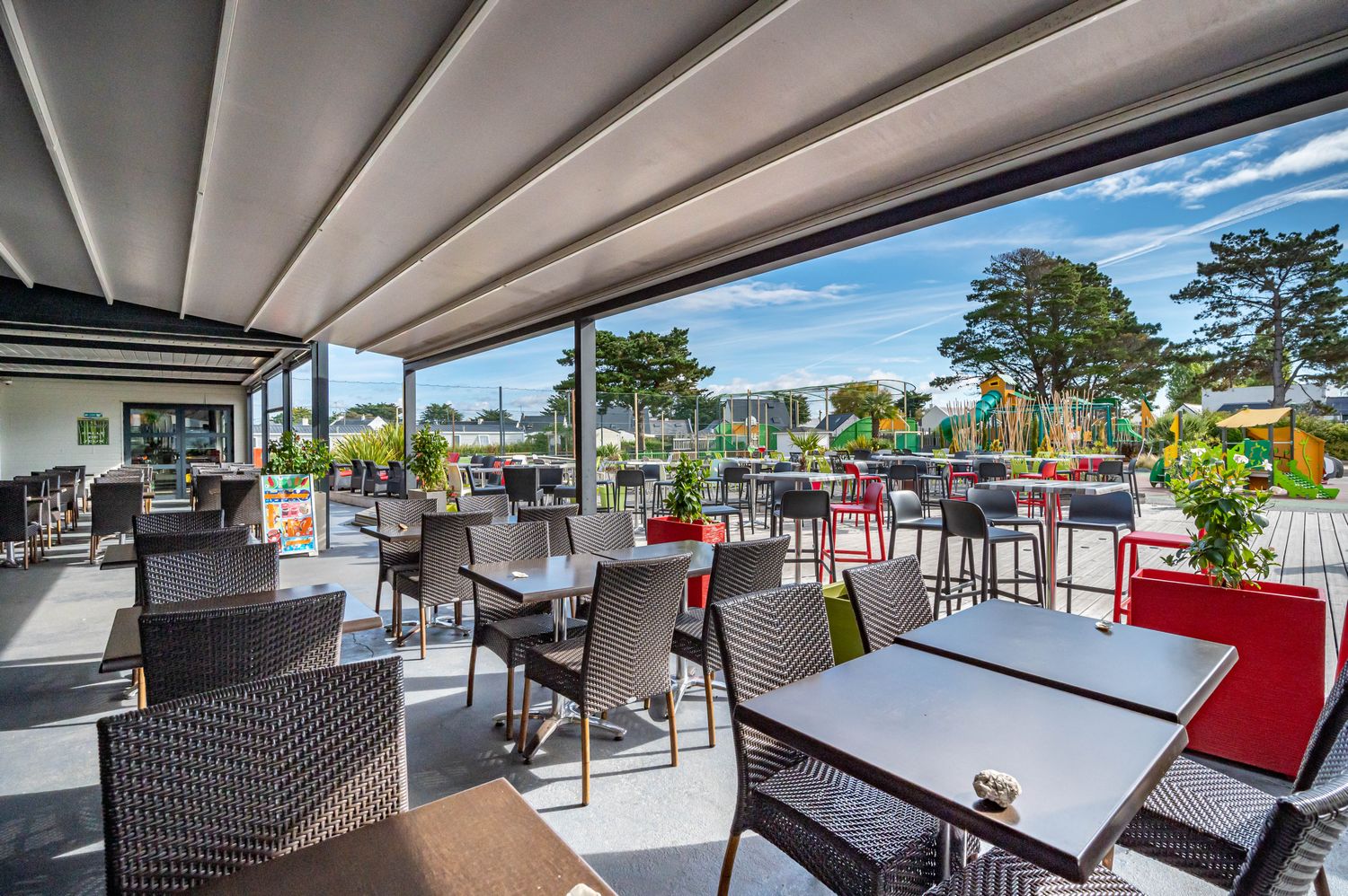 la terrasse du restaurant du camping de l'Océan