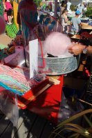 barbe à papa au marché du camping